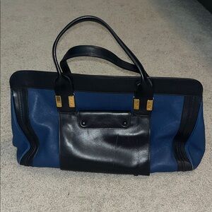 Chloe blue and black tote
